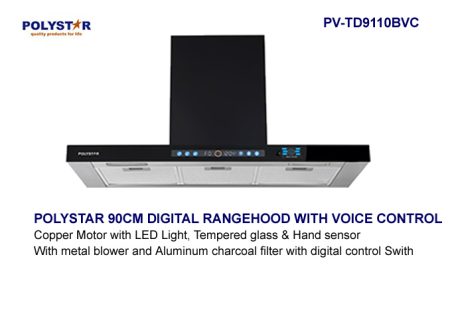 POLYSTAR 90CM RANGE HOOD - BLACK - PV-TD9110BVC